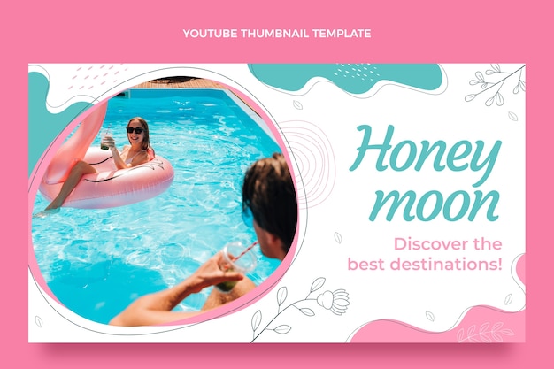 Бесплатное векторное изображение Прекрасная миниатюра youtube для медового месяца
