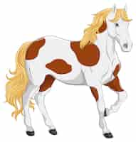 Бесплатное векторное изображение Красивая лошадь мультфильм изолированные