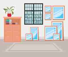 Free vector beautiful house corridor place scene