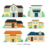 Free vector beautiful houses set