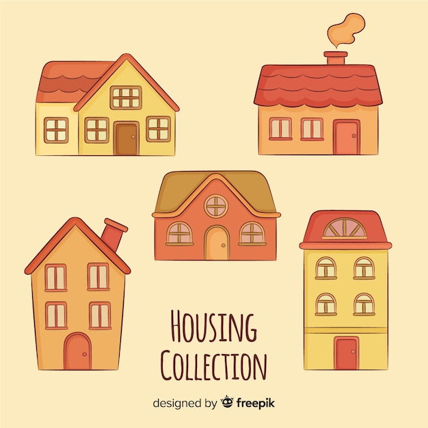 Free vector beautiful houses set