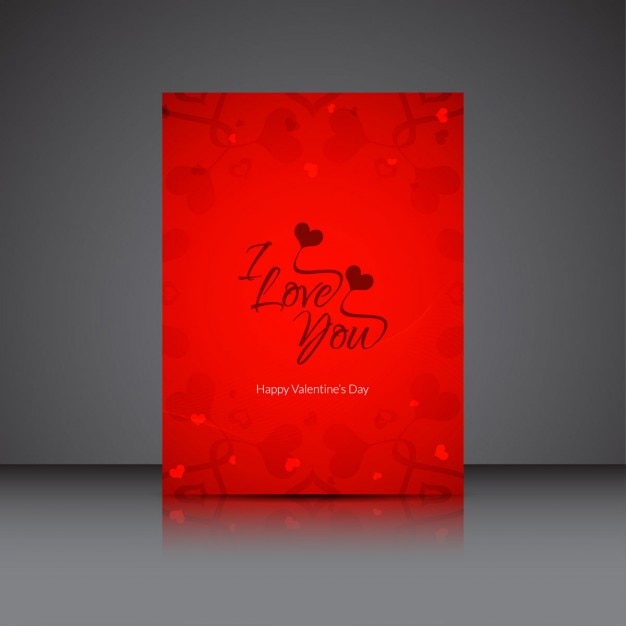 Free vector beautiful i love you brochure design