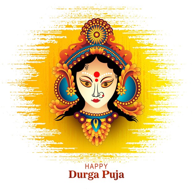 Bella illustrazione durga puja festival card sfondo