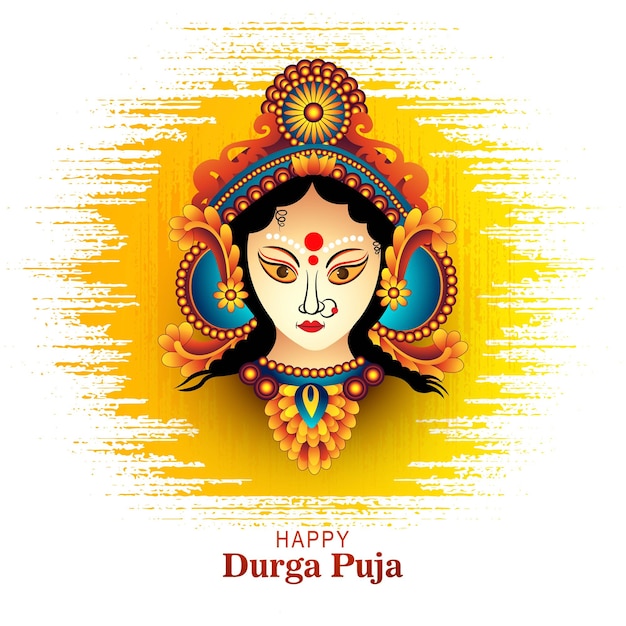 Beautiful illustration durga puja festival card background