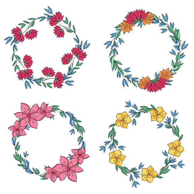 Free vector beautiful illustration of floral wreath