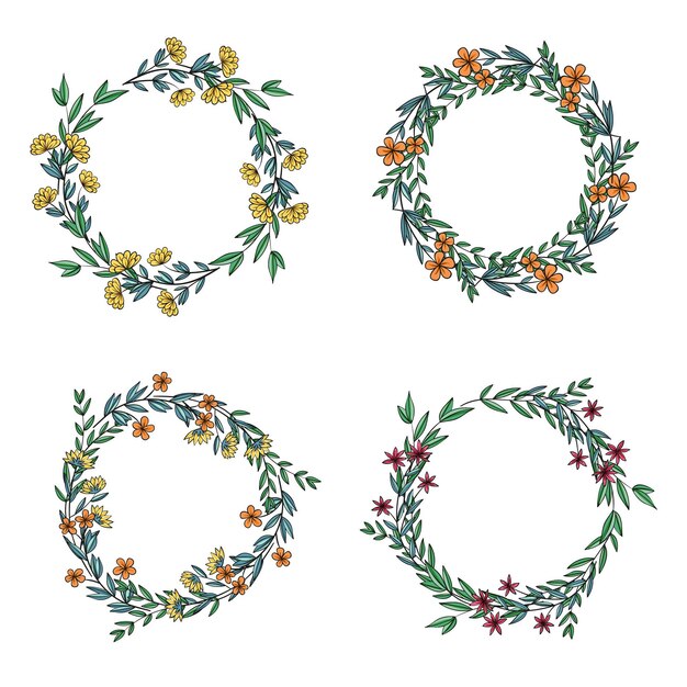 beautiful illustration of floral wreath