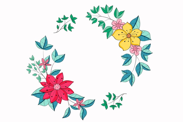 Beautiful illustration of floral wreath