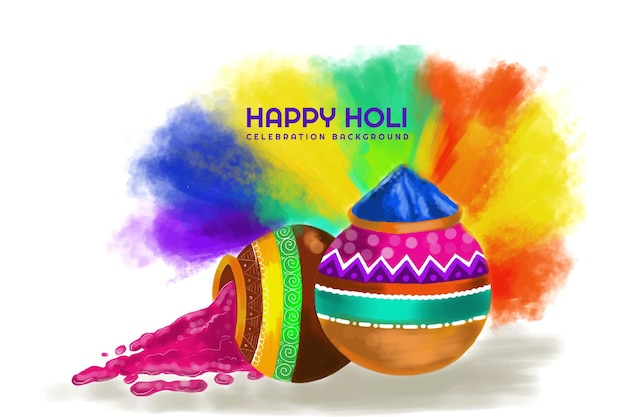 Bellissimo festival indiano di colori felice concetto di holi con sfondo colorato