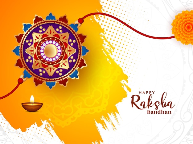 Beautiful indian festival happy raksha bandhan elegant card