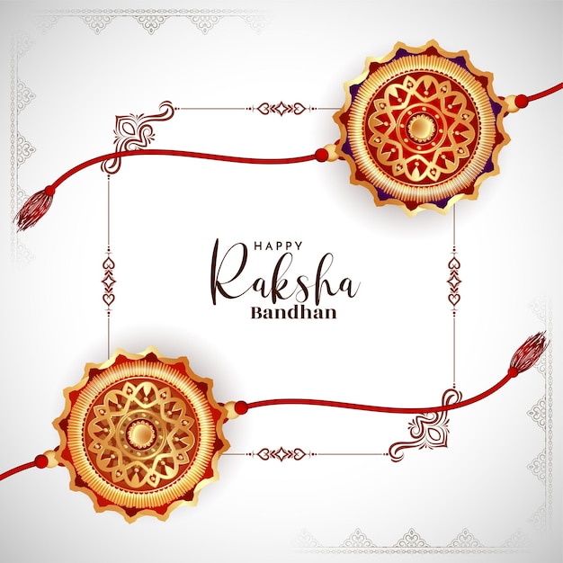 Free vector beautiful indian festival happy raksha bandhan elegant card