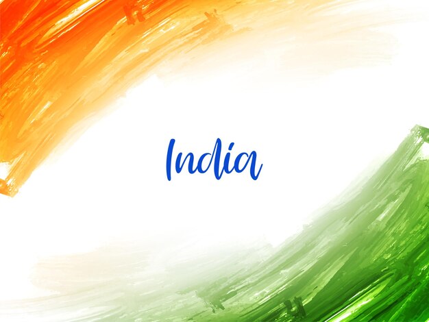 Free vector beautiful indian flag theme republic day watercolor modern background