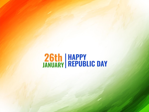 Free vector beautiful indian flag theme republic day watercolor texture background