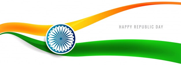 Beautiful Indian flag wave banner  vector