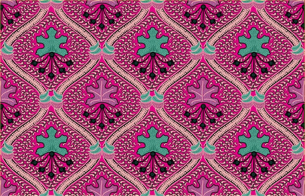 Beautiful indonesian batik with a dominant pink color