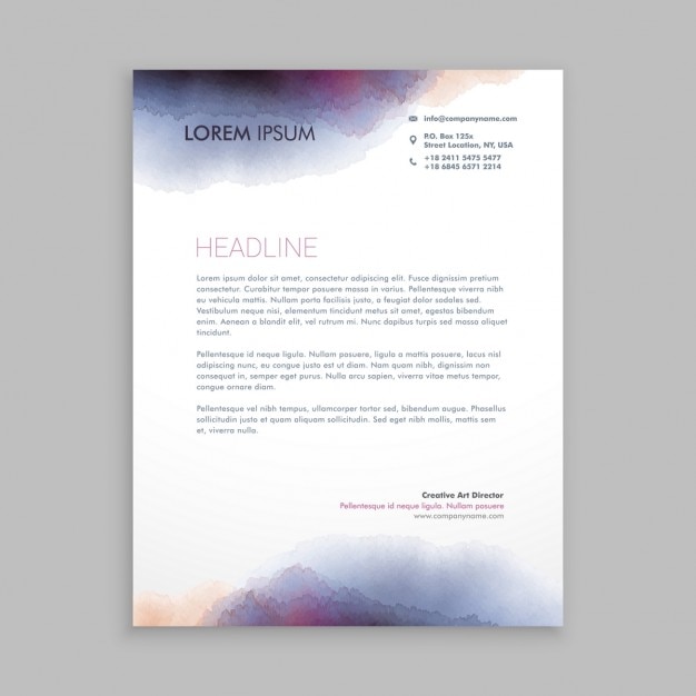 Beautiful ink letterhead