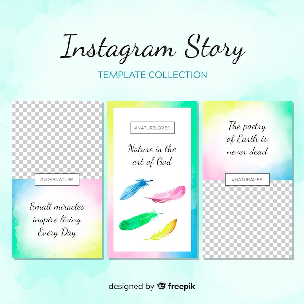 Free vector beautiful instagram story template collection