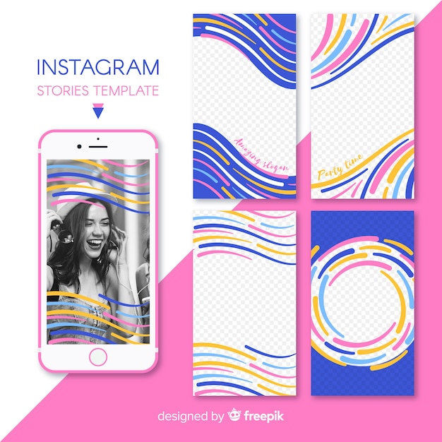 Free vector beautiful instagram story template collection