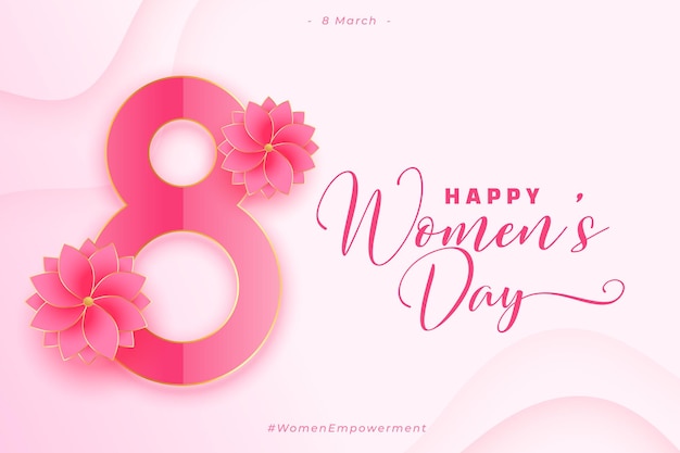 Free vector beautiful international womens day celebration background with flower decor