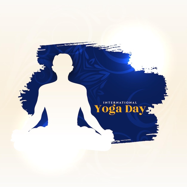 Free vector beautiful international yoga day celebration background