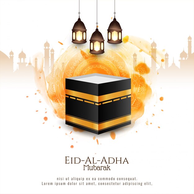 Beautiful Islamic Eid Al Adha mubarak stylish decorative background