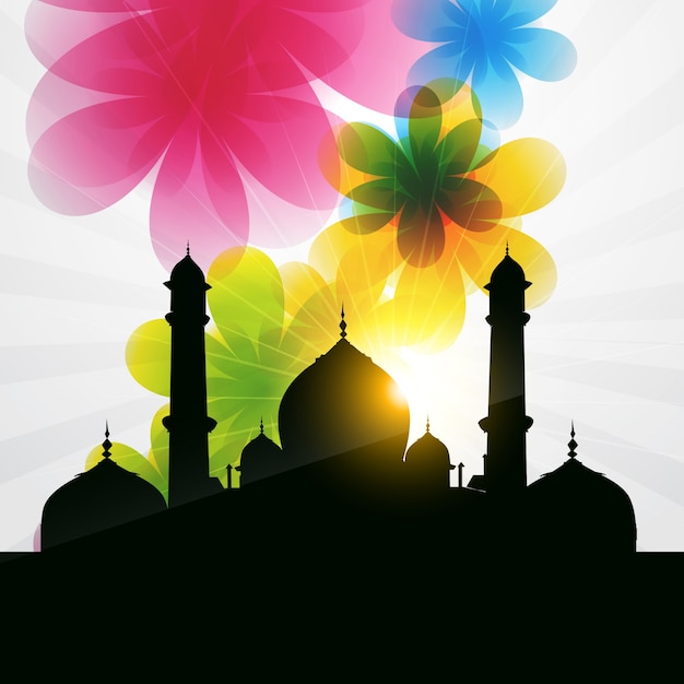 Beautiful islamic illustration with flowers