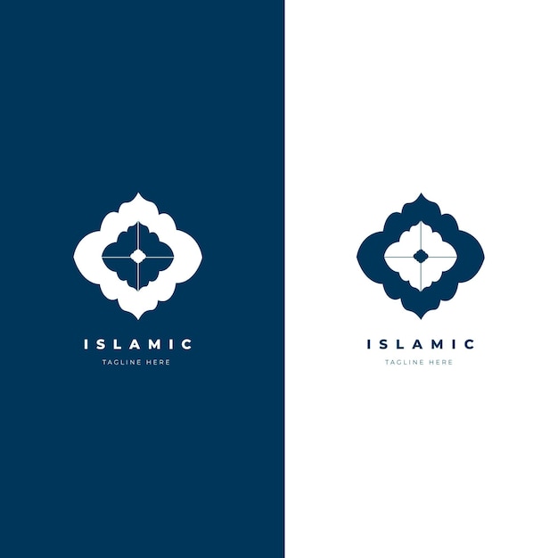 두 가지 색상의 아름다운 이슬람 로고