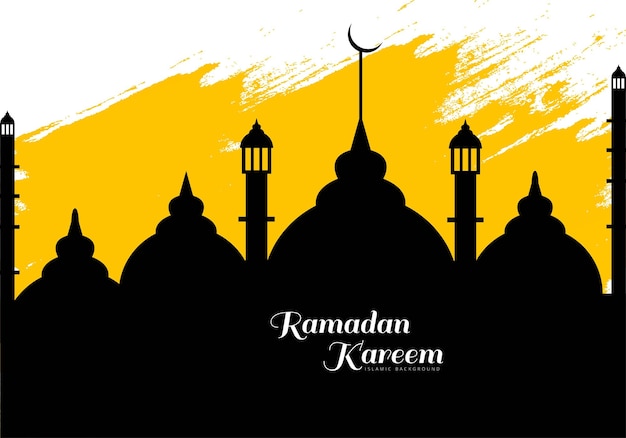 아름다운 이슬람 사원 라마단 카림 종교 축제 카드 디자인