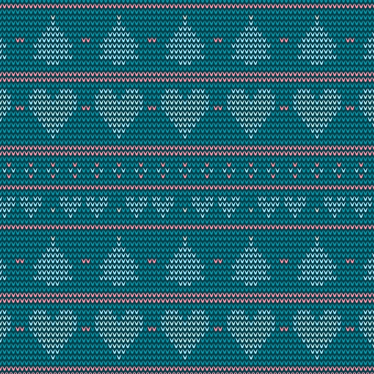 Free Vector beautiful knitted christmas pattern