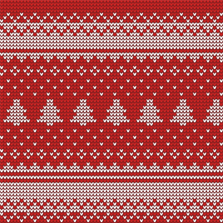 Free Vector beautiful knitted christmas pattern