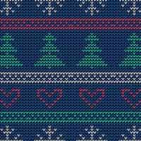 Free vector beautiful knitted christmas pattern