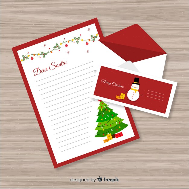 크리스마스를위한 아름다운 편지와 봉투
