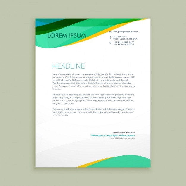 Free vector beautiful letterhead presentation