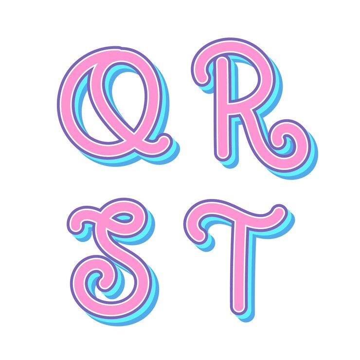 Free Vector beautiful lettering set