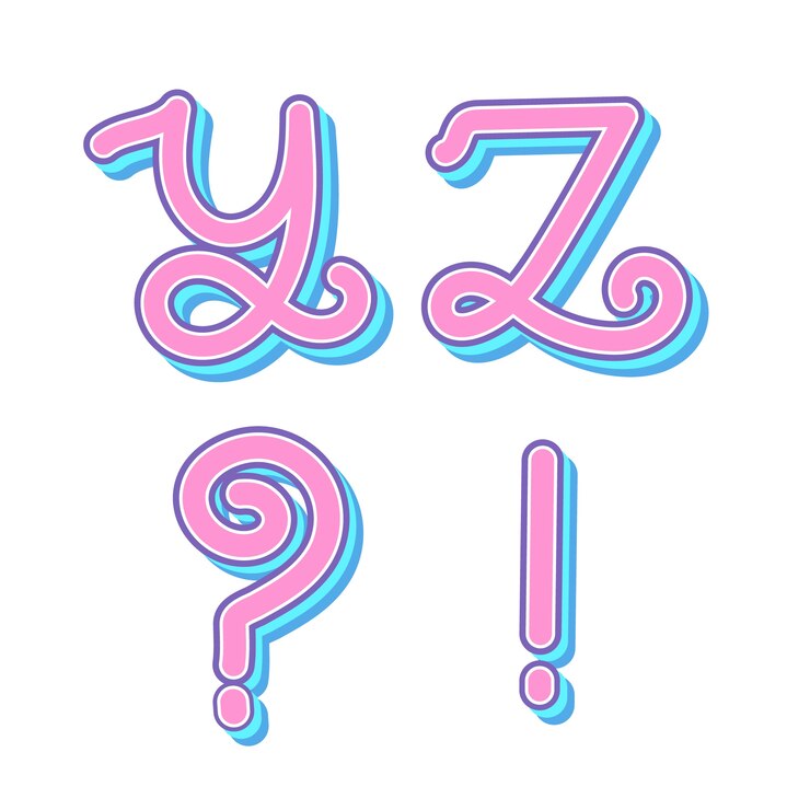 무료 Vector 아름다운 글자 세트