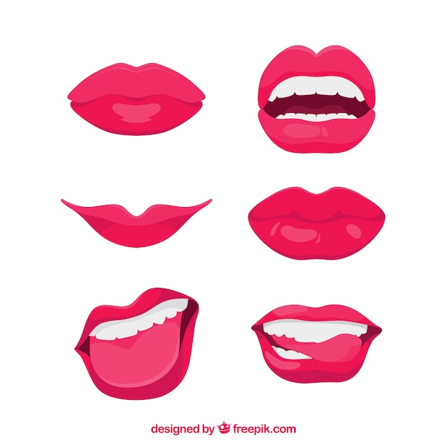 Free vector beautiful lips set