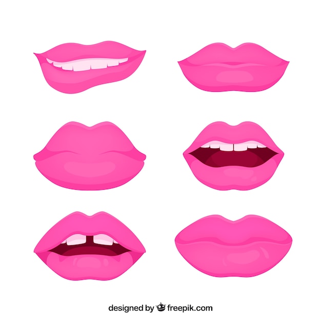 Free vector beautiful lips set