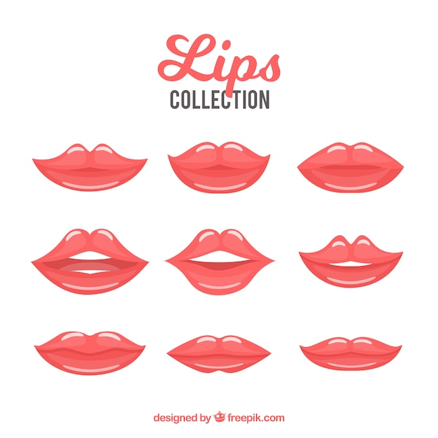 Free vector beautiful lips set