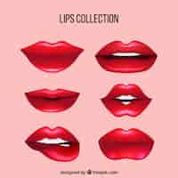 Free vector beautiful lips set