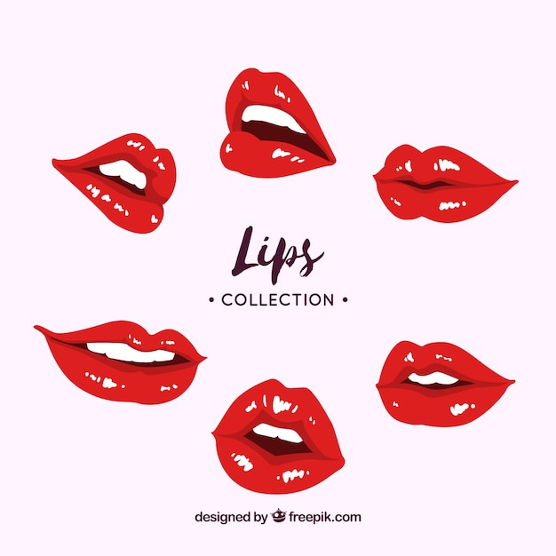 Free vector beautiful lips set