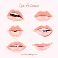 Free vector beautiful lips set