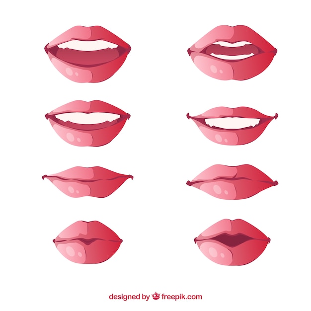 Free vector beautiful lips set