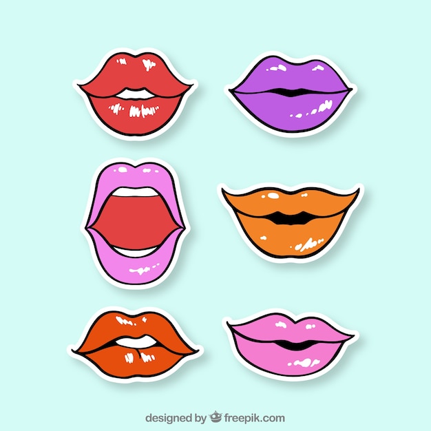 Free vector beautiful lips set