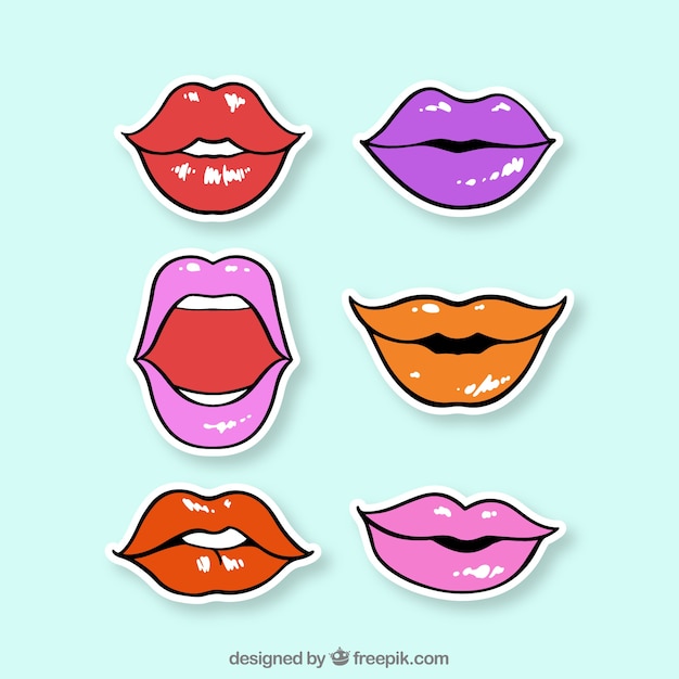 Free vector beautiful lips set