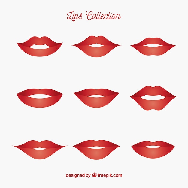 Free vector beautiful lips set