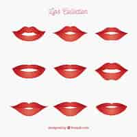 Free vector beautiful lips set