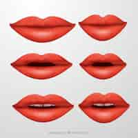 Free vector beautiful lips set