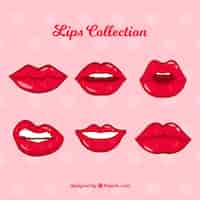 Free vector beautiful lips set