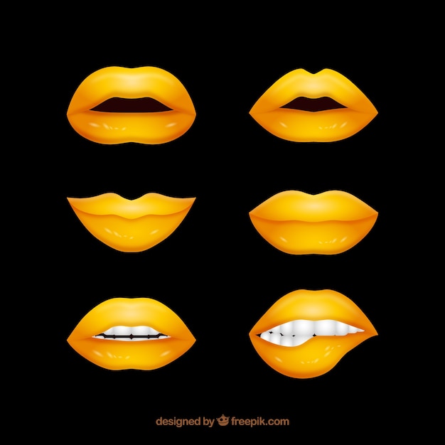 Free vector beautiful lips set