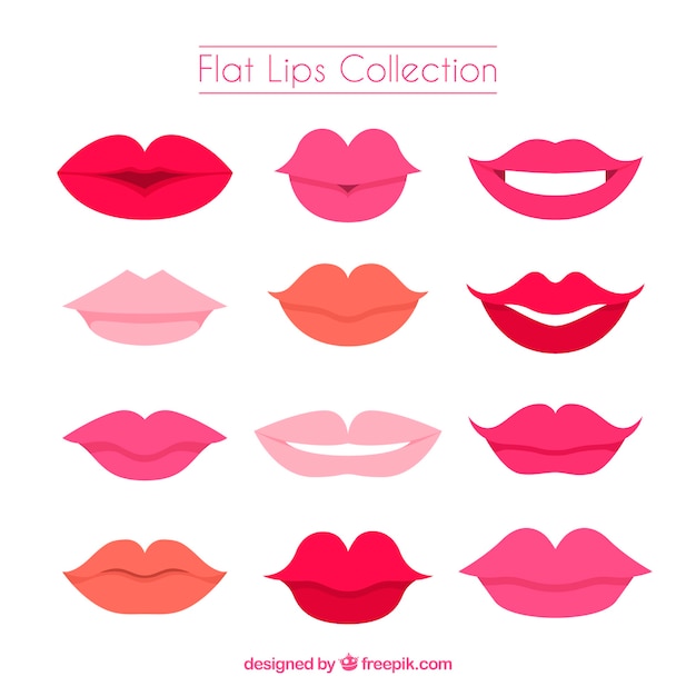 Free vector beautiful lips set