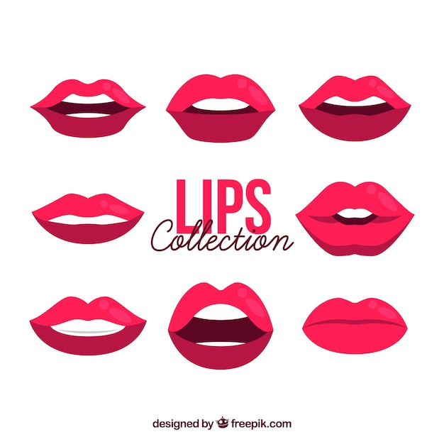 Free vector beautiful lips set